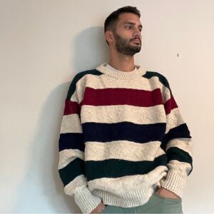 Vintage Nautica Striped Wool Sweater - L
